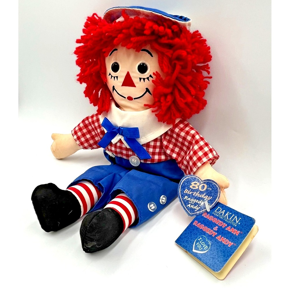 New w Tags 12" RAGGEDY ANDY Plush Doll 80th Birthday Edition by Dakin Applause
